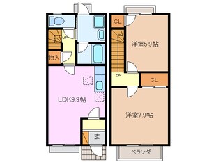 内部駅 徒歩19分 1階の物件間取画像